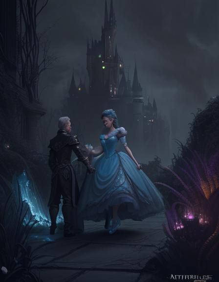 Dark Disney Cinderella with Glass Slipper