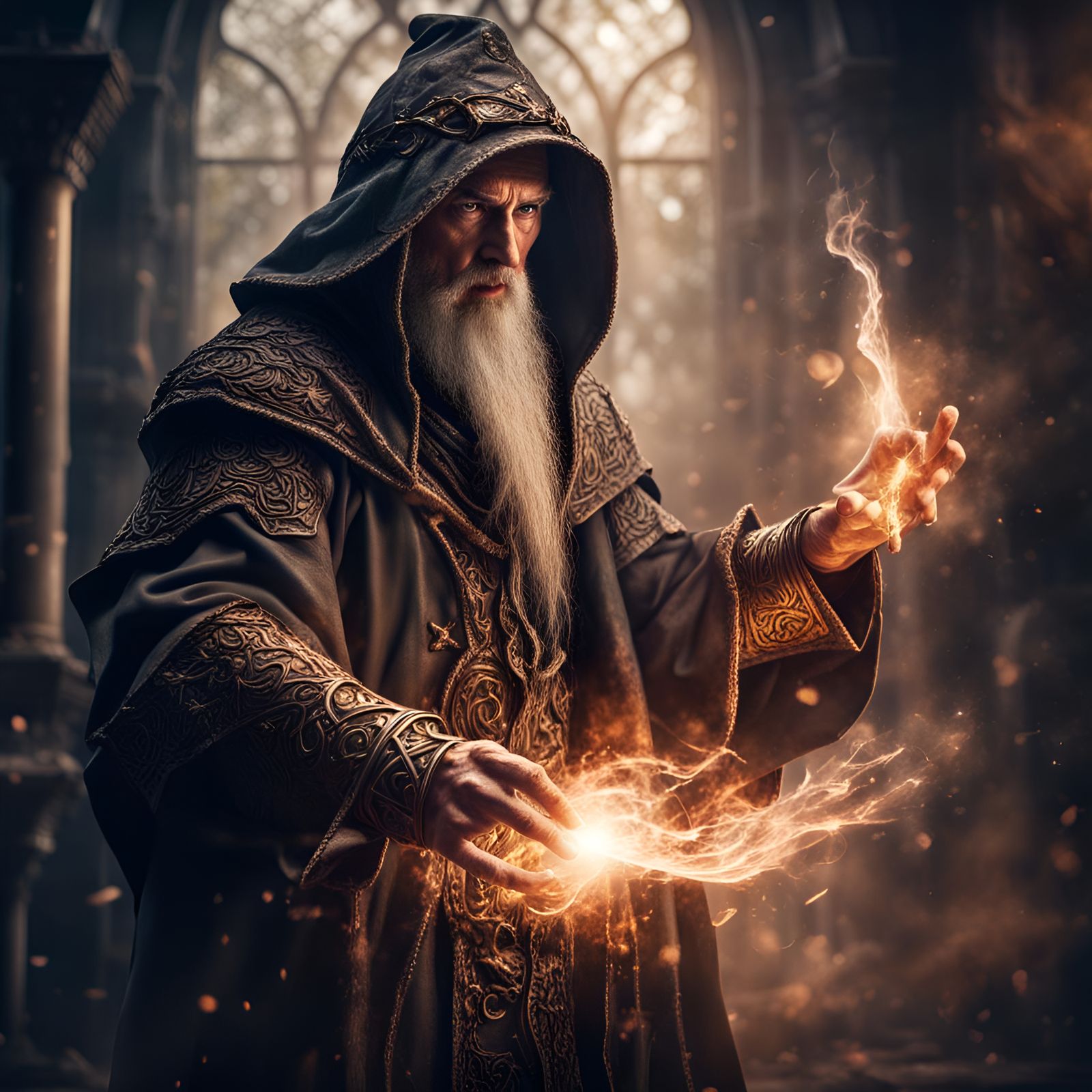 Battle Mage Wizard Casting a Spell