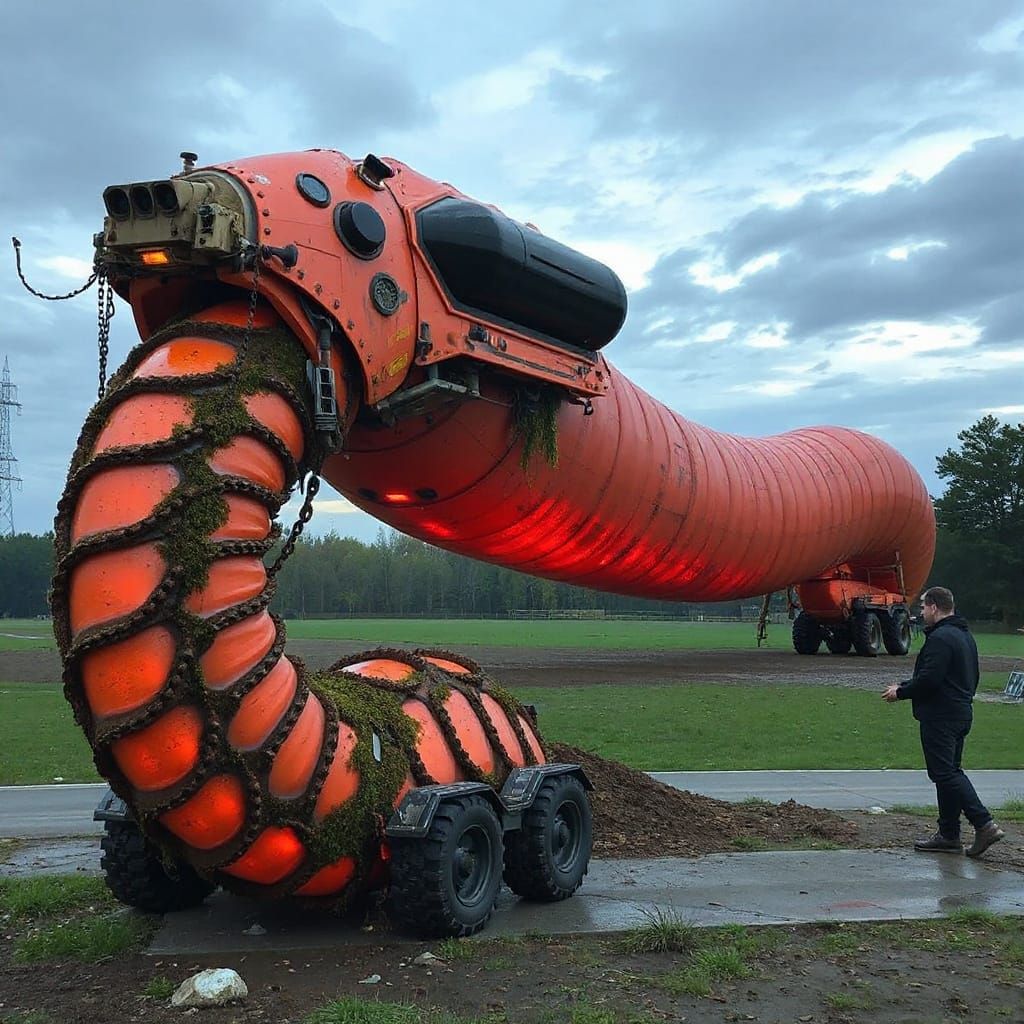 Giant Earthworm & Digger Worm: Future Tech Meets Nature