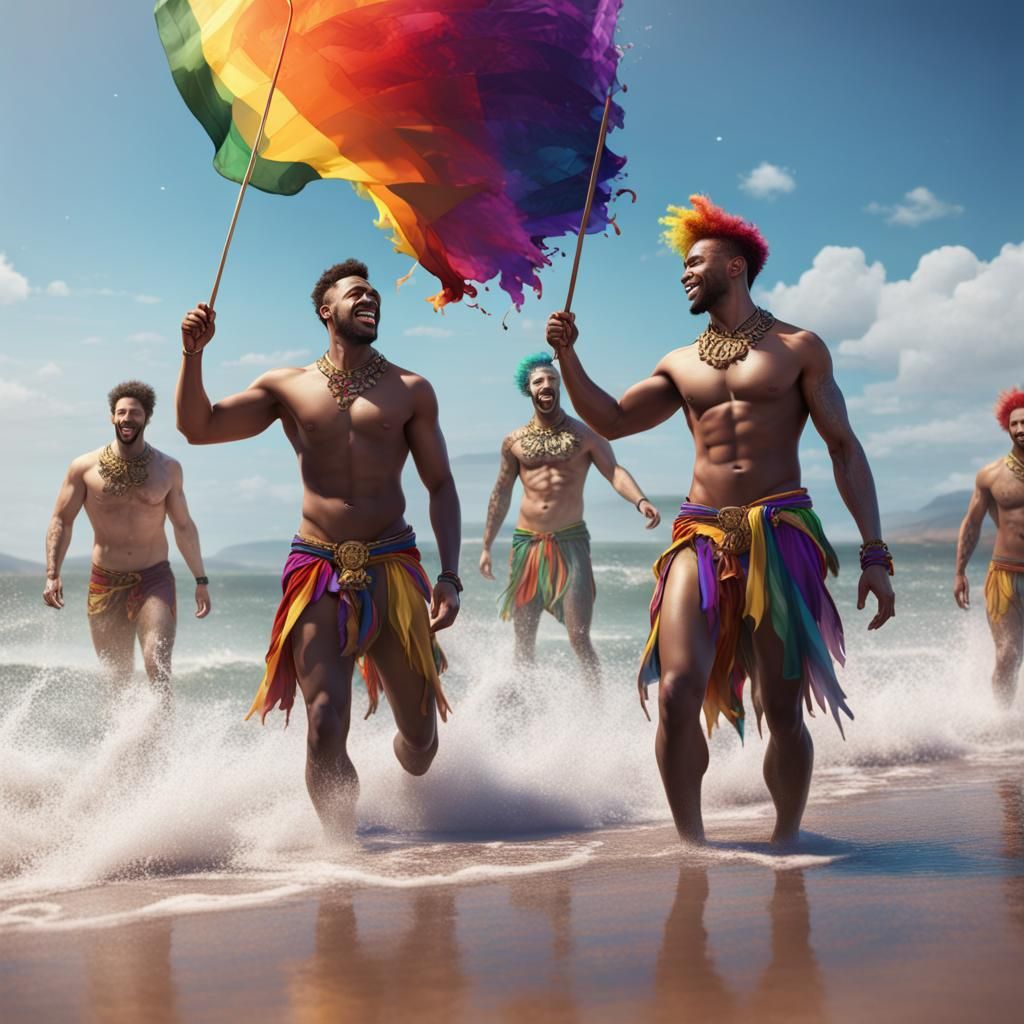 Pride Celebration on the Beach: Fantasy Concept Art