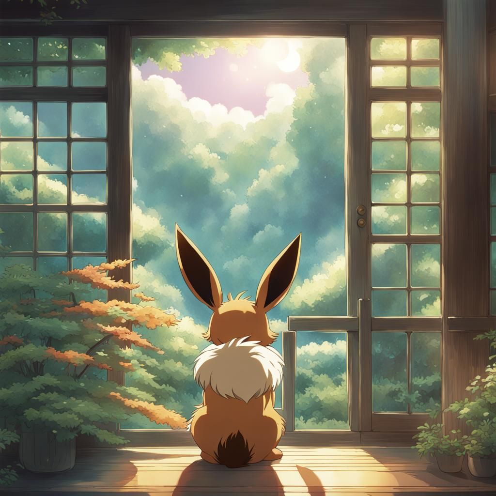 Eevee in Studio Ghibli Anime Style