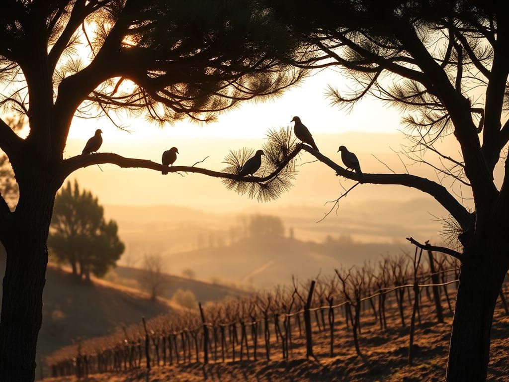 A serene winter afternoon in Tuscany in the style of Joel Me...