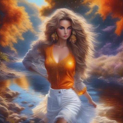 Joyful Girl and Dog in Whimsical Watercolor Painting