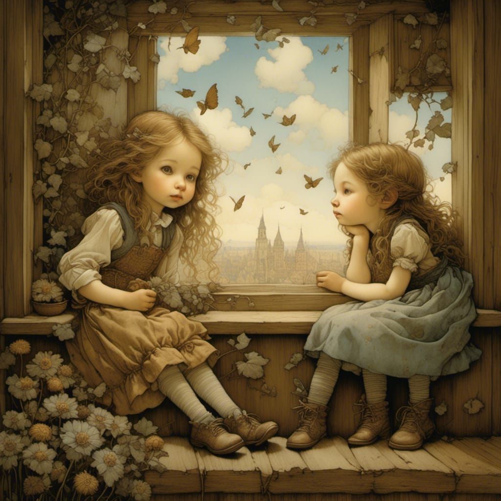 Dreamer at the Window, Illustration Art