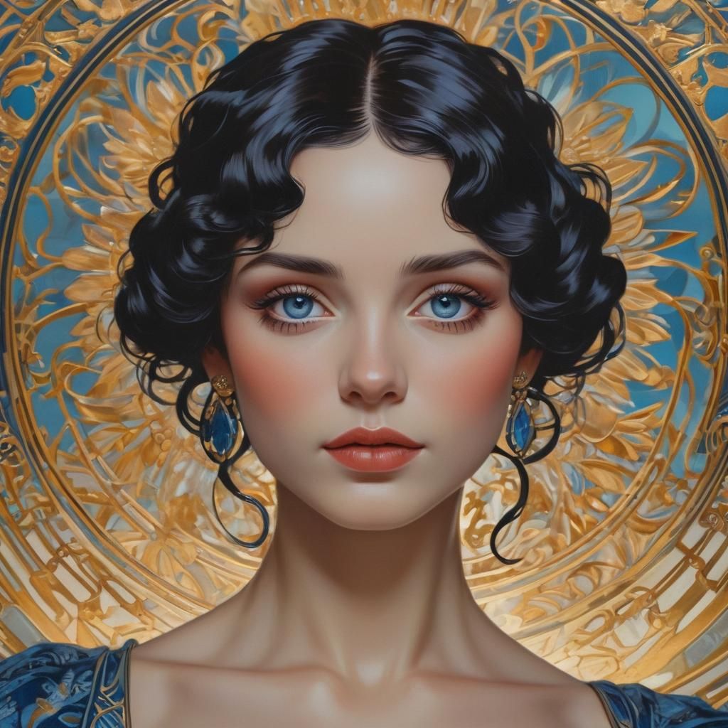Art Deco Portrait of a Beautiful Woman