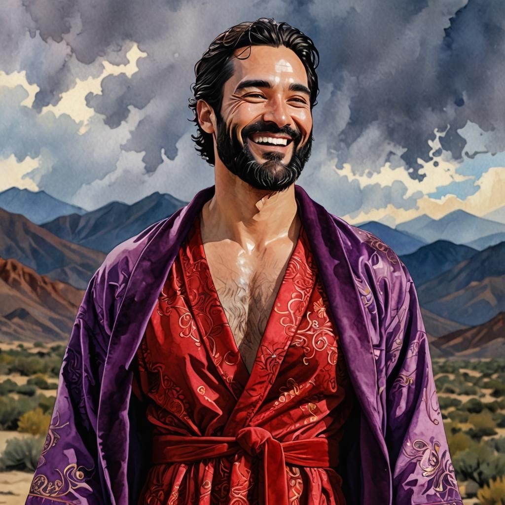 Joyful Man in Heaven, Art Nouveau Impressionism