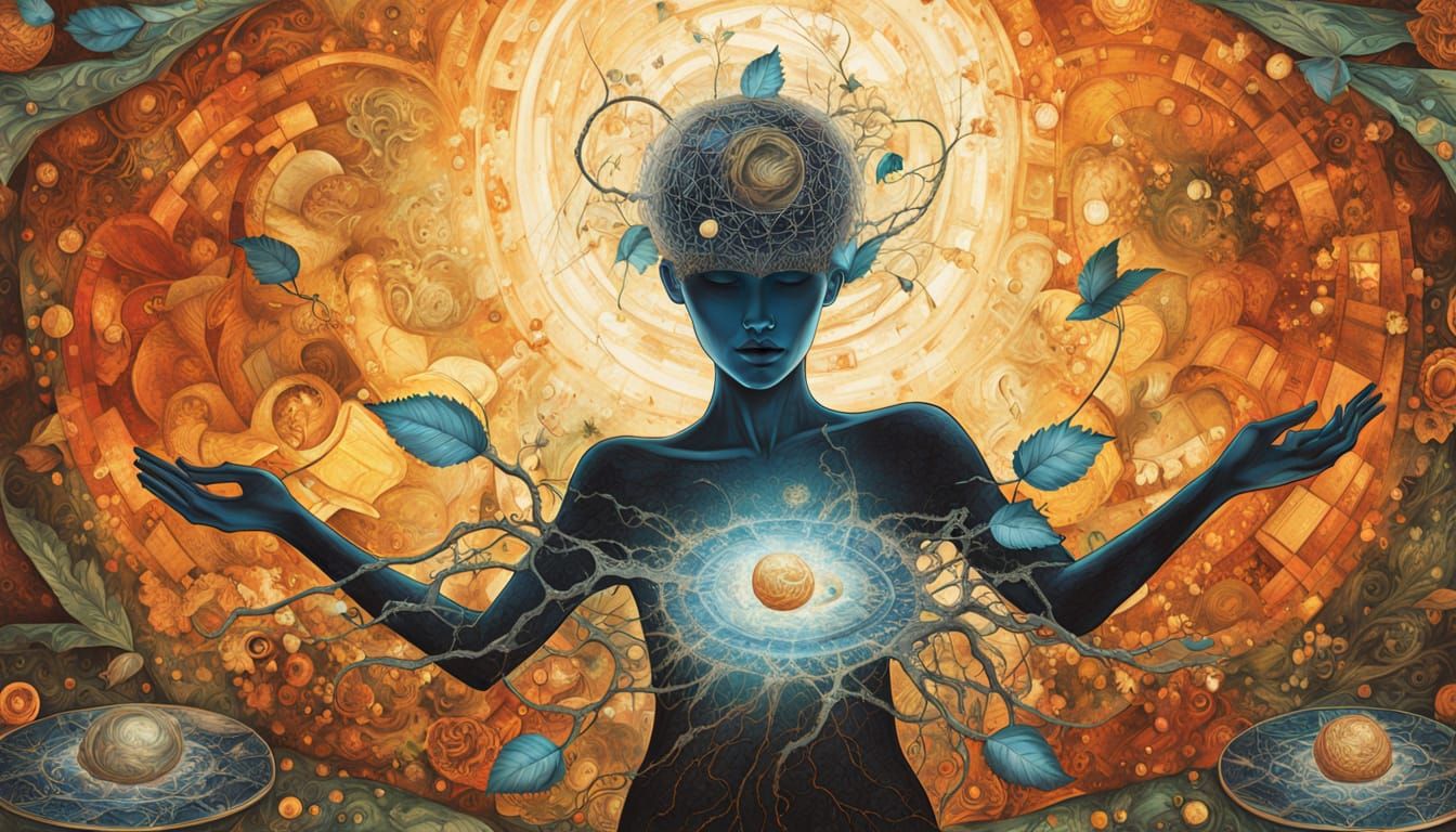 Mystical Shaman and Bioluminescent Oasis