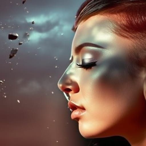 Dramatic Portrait with Crown of Thorns, Digital Art