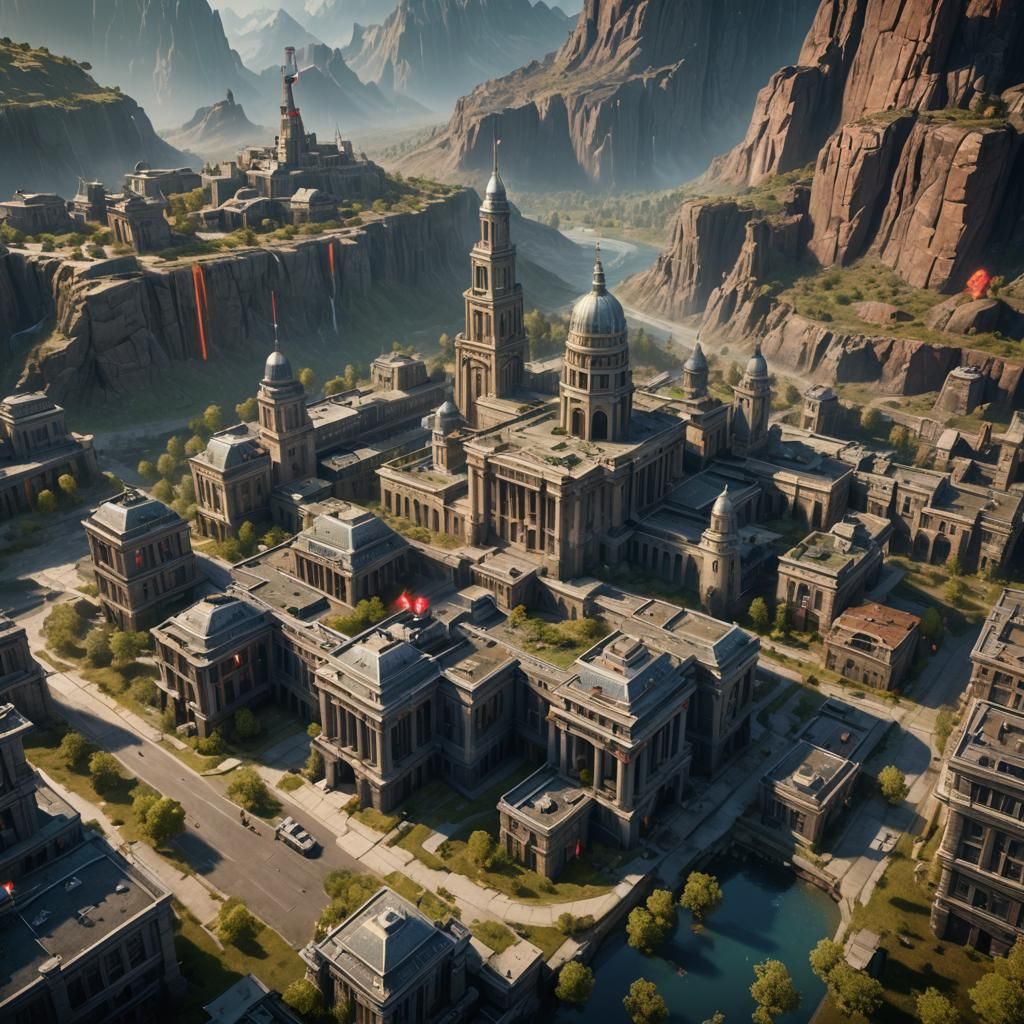 Detailed Matte Painting of USA Military