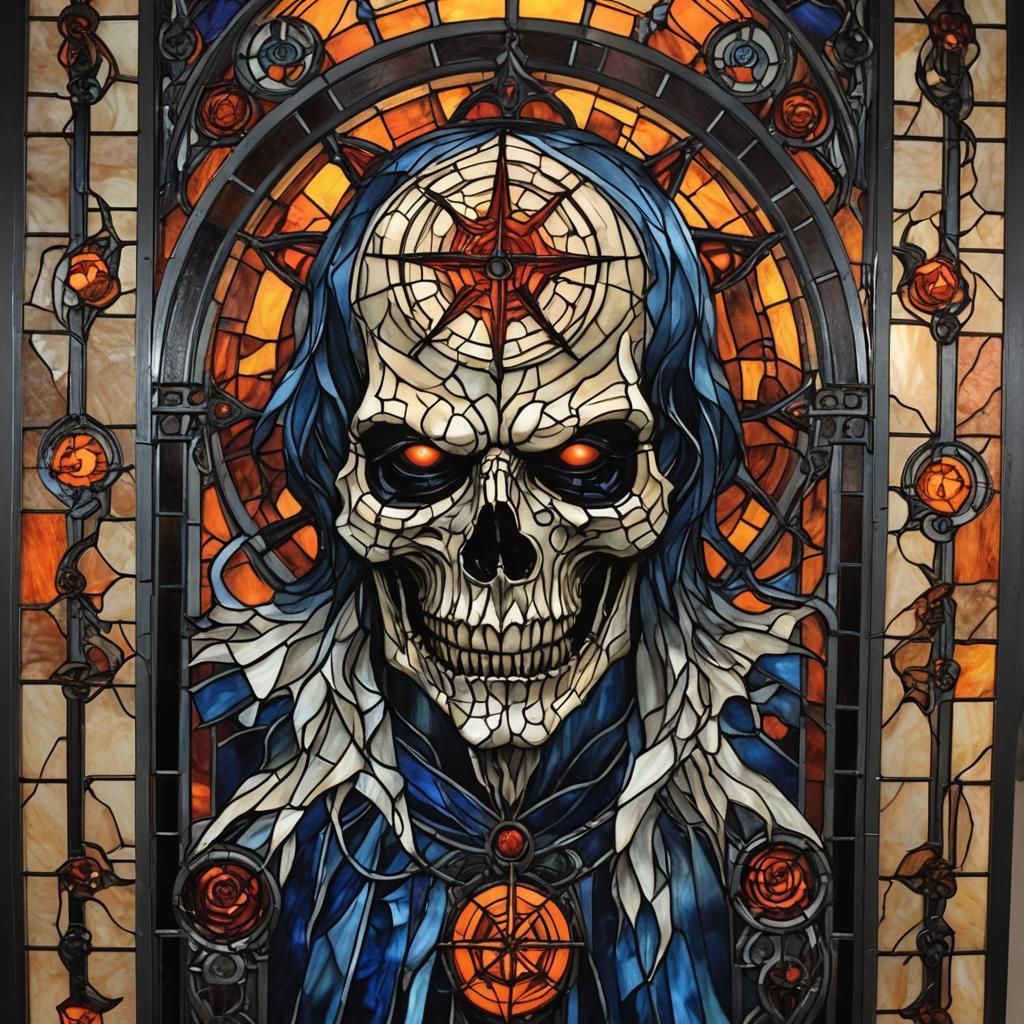 Sinister Halloween Stained Glass Art