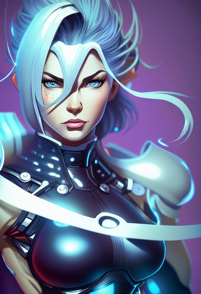 Futuristic Bodybuilder in Comic Book Style