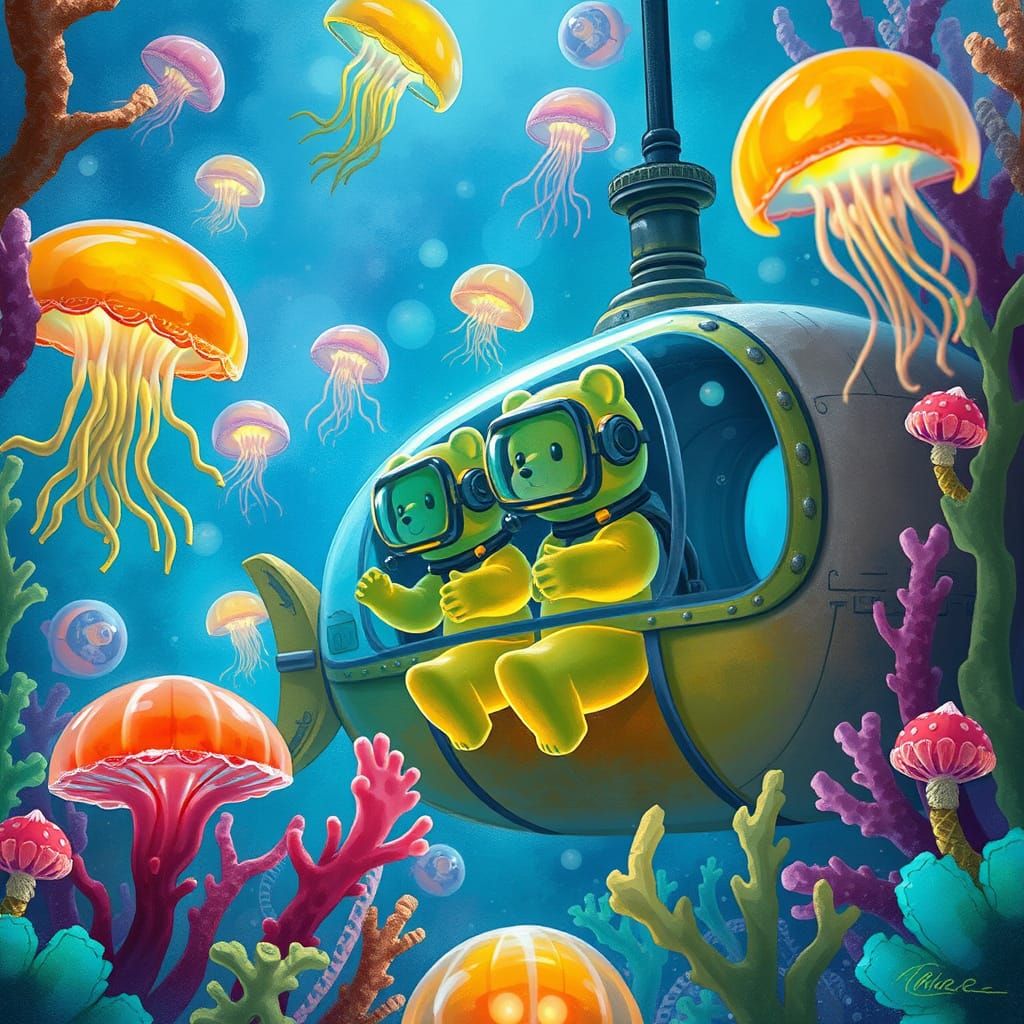 Gummy Bears' Candy Submarine: Ghibli-Inspired Deep-Sea Adven...