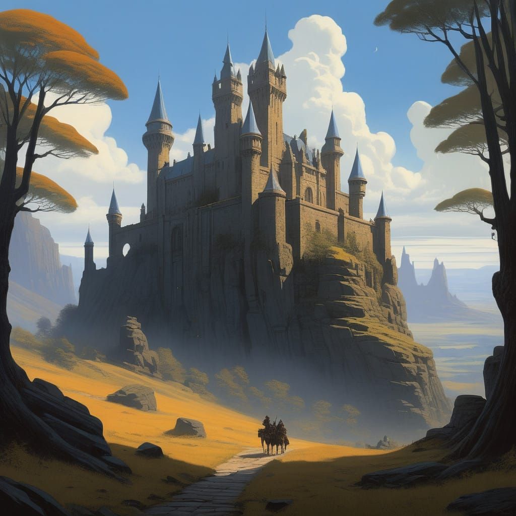 Majestic Medieval Castle in a Mystical Landscape