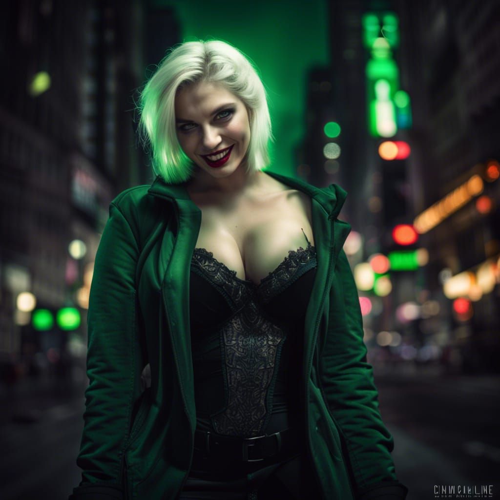 Sensual Vampire Girl in New York Night