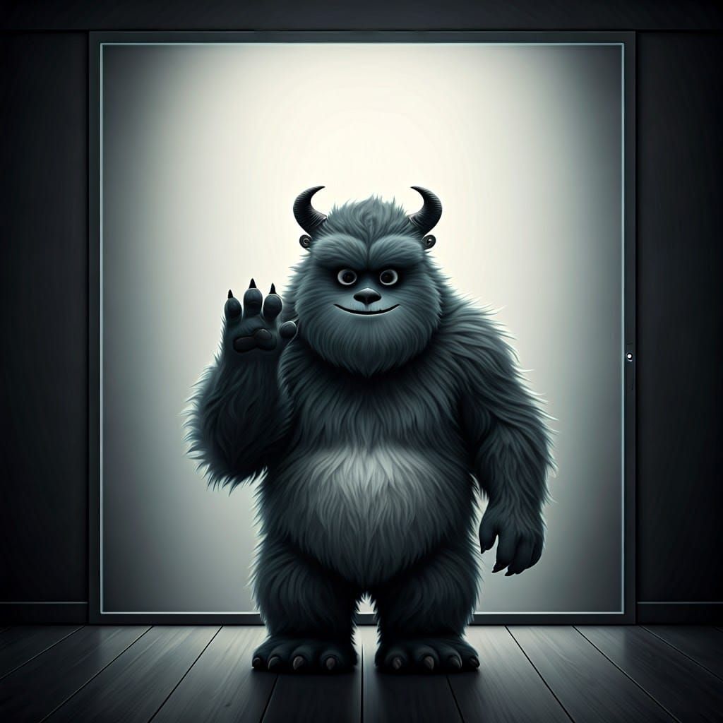 A frosted glass effect showing the silhouette of a fluffy fu...