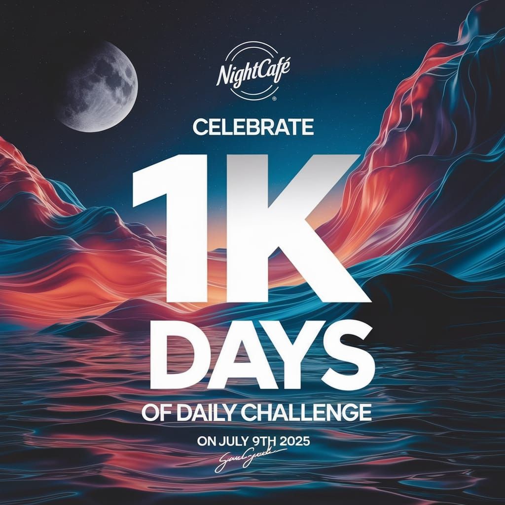 NightCafe Daily Challenge 1000 Days Poster