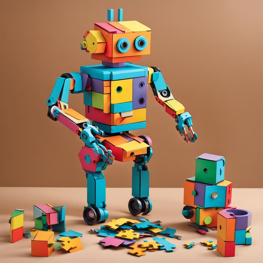 Assembling a 3D Robot Puzzle Kit