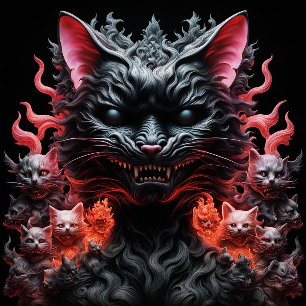 Zombie Hello Kitty Double Exposure Art