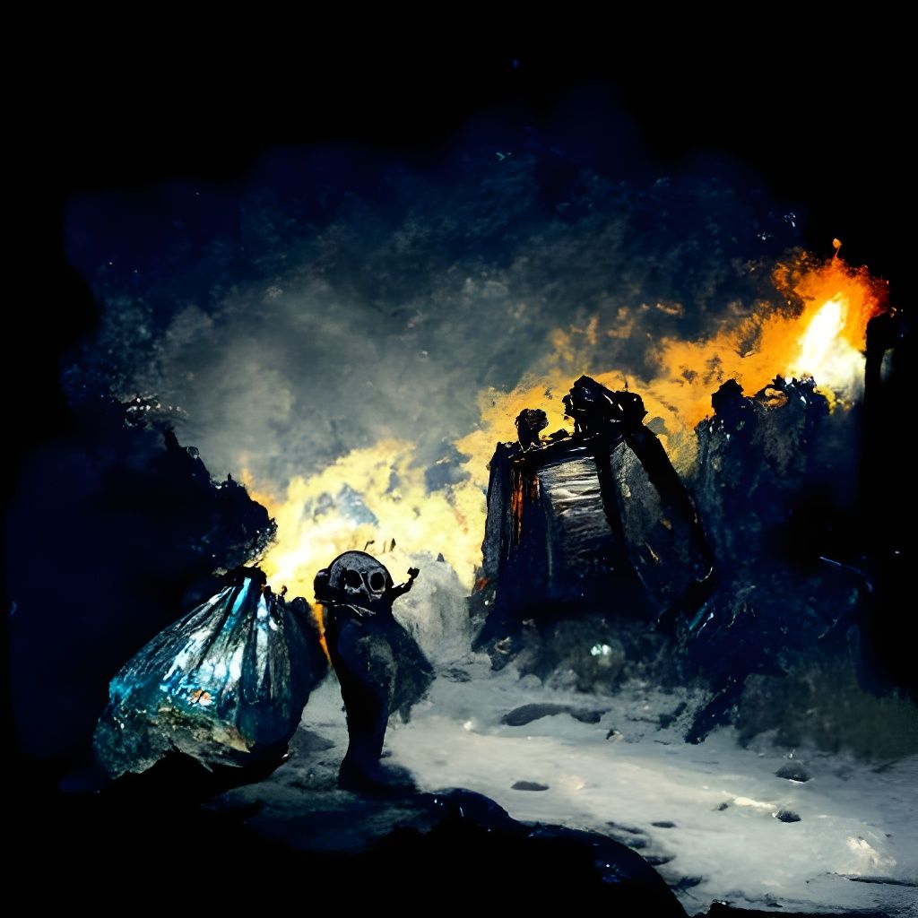 Fiery Horror: Garbage Dump at Night