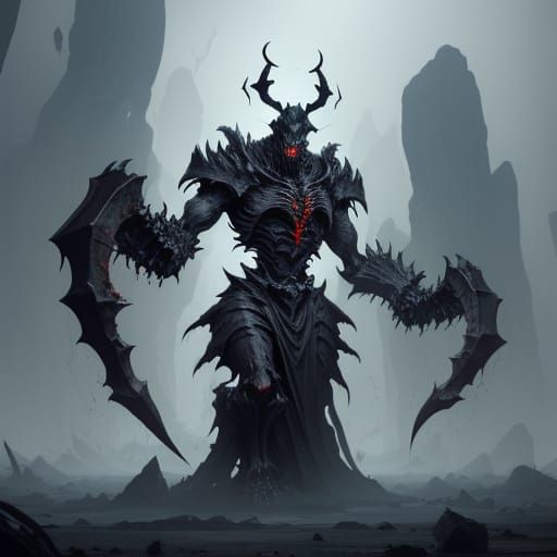 Monstrous Abyssal Fossil of Bone and Darkness