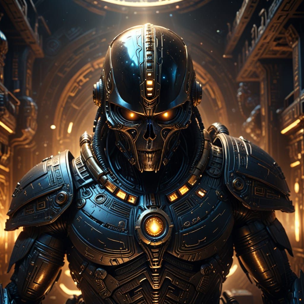 Egyptian Spaceship in Dark Fantasy Style