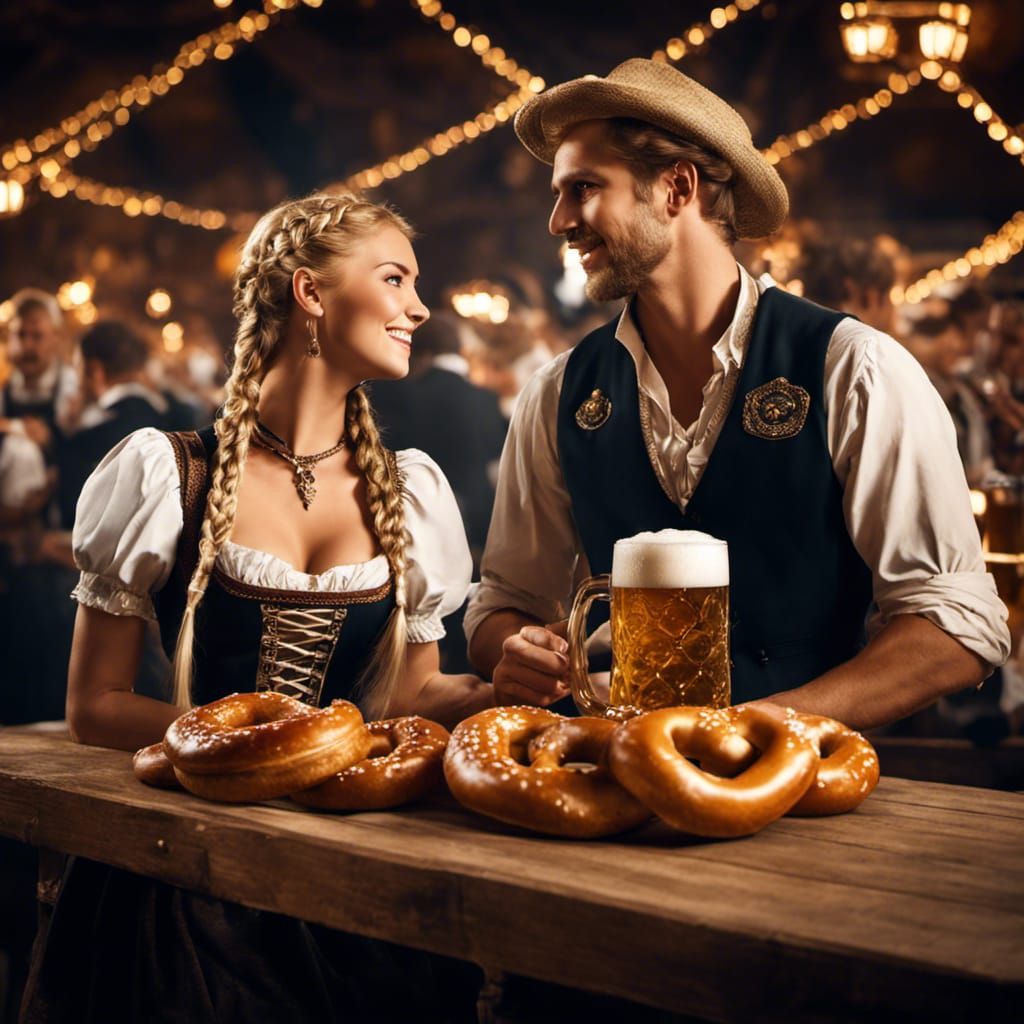 Oktoberfest Couple in Atmospheric Digital Painting