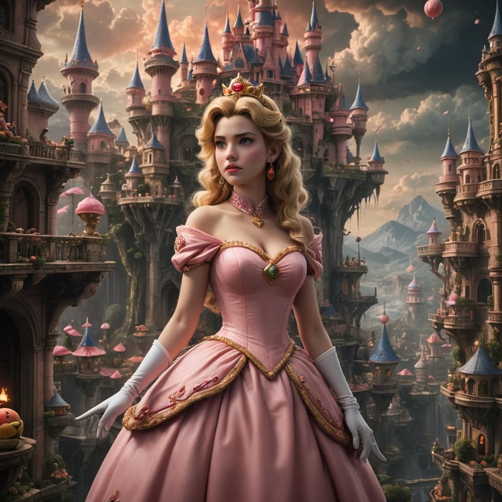 Cinematic Princess Peach Digital Matte Painting