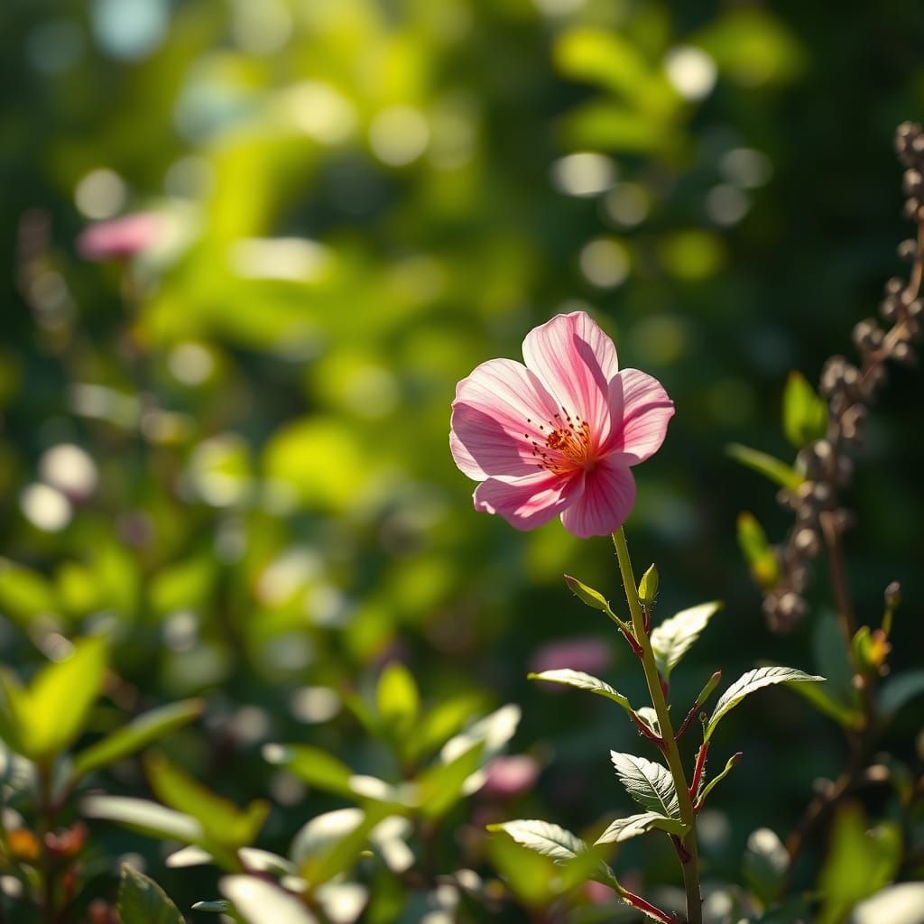 Lush Pink Bloom in Vibrant Outdoor Scenery