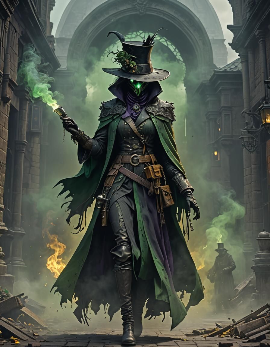 Gothic Plague Doctor in Dark Fantasy Style