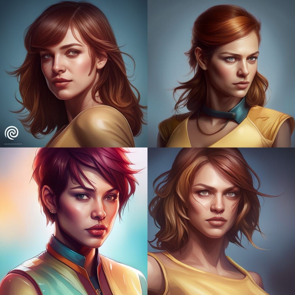 April O'Neil Portrait in Art Nouveau Style