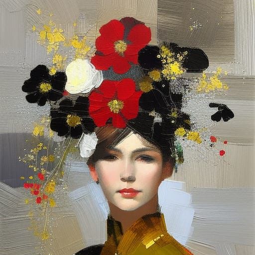 Metallic Flowers Sparkling with Light