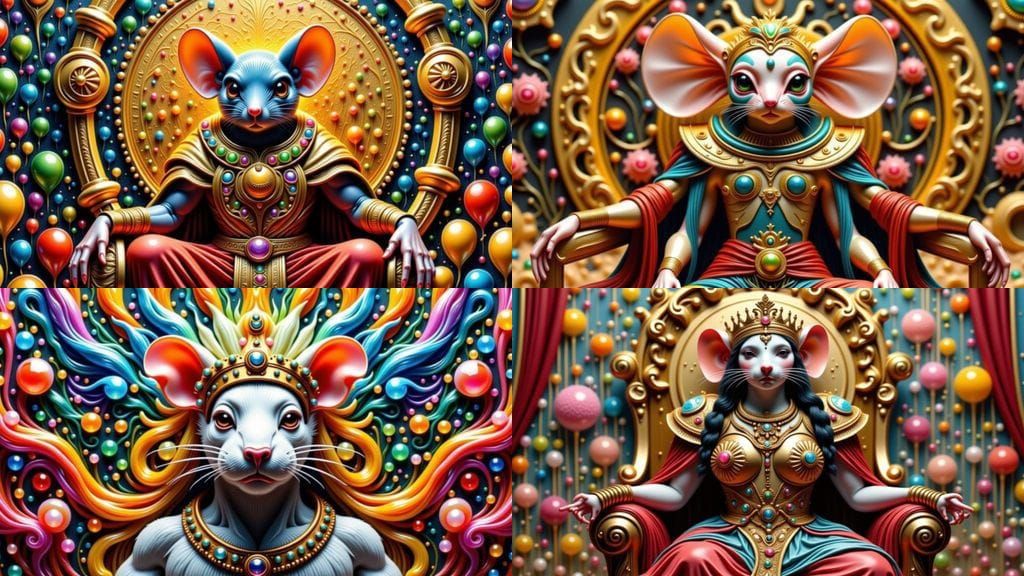 Mosaic Portrait of a Powerful Transgender Mouse Empress in R...