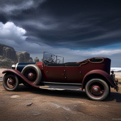 Fantastical Old Car in Detailed Matte Painting