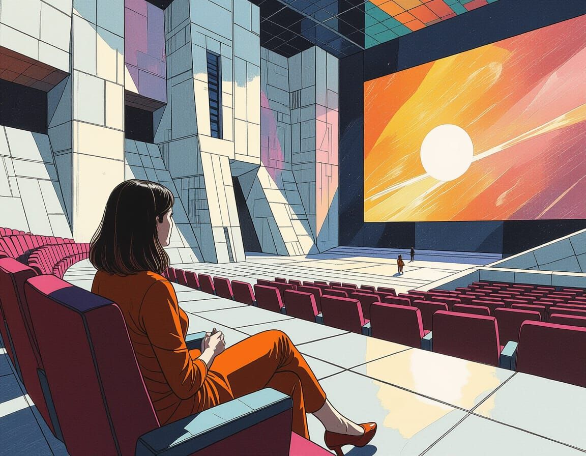 Eldritch Brutalist Cinema: Sci-Fi Pencil Sketch