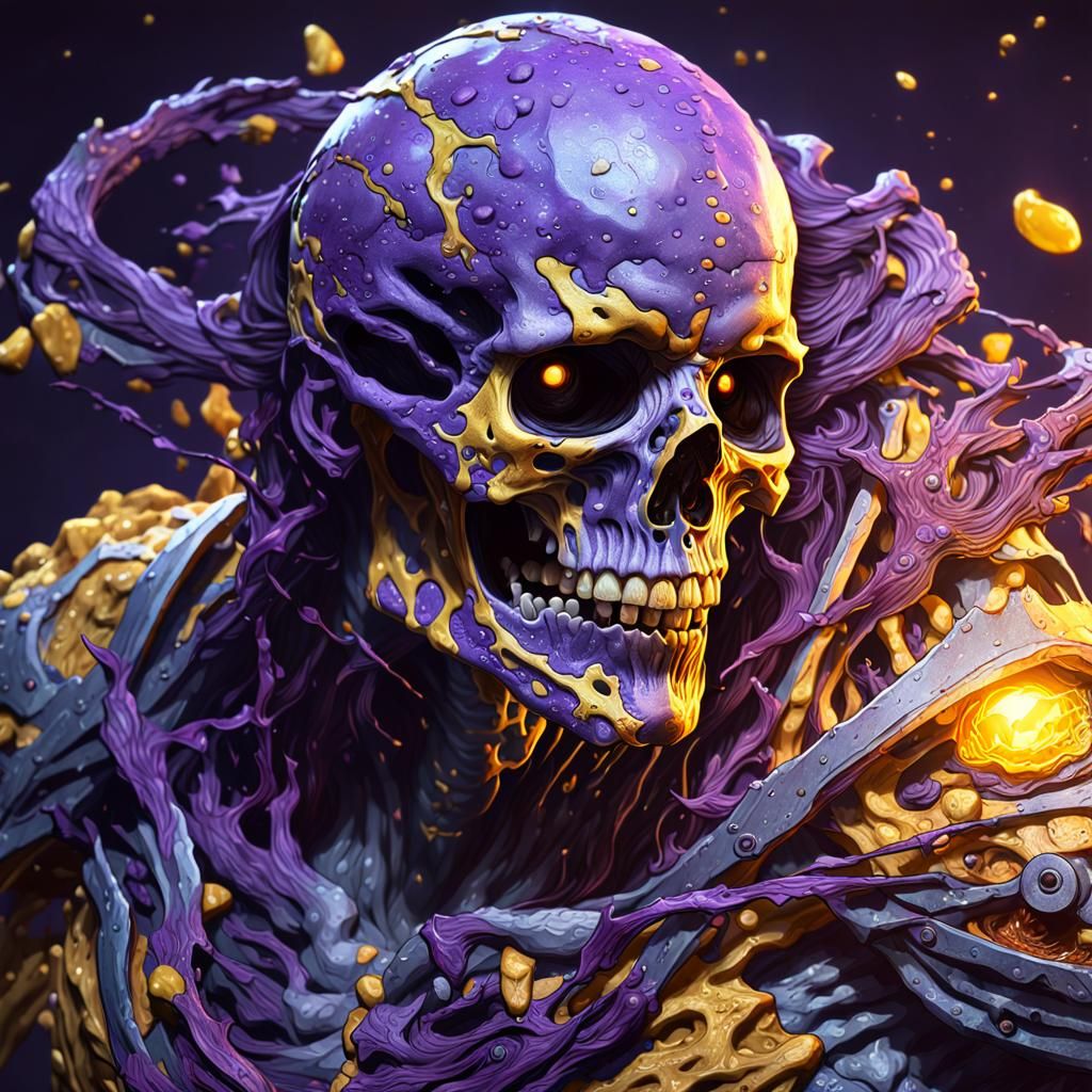 Skeleton Bursting Forth: Dark Fantasy Concept Art