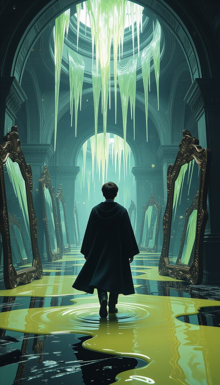 Harry Potter in Mystical Realm with Shattered Mirrors