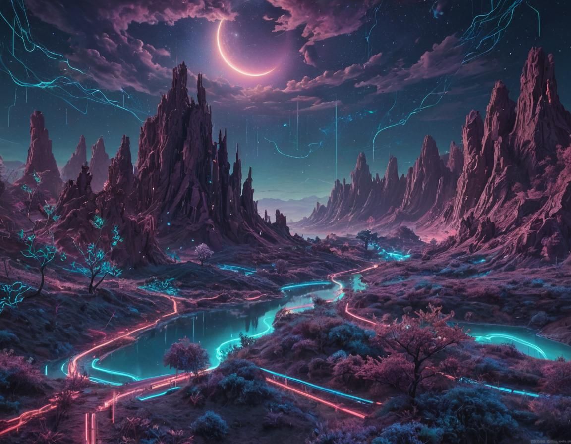 Binary Code Dream in Cyberpunk Style