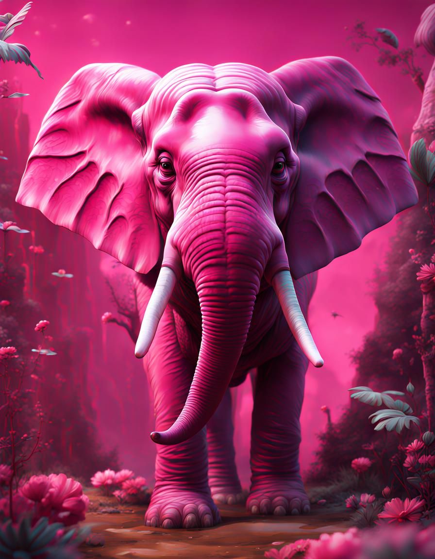 Pink Elephant Printable Wall Art for Kids