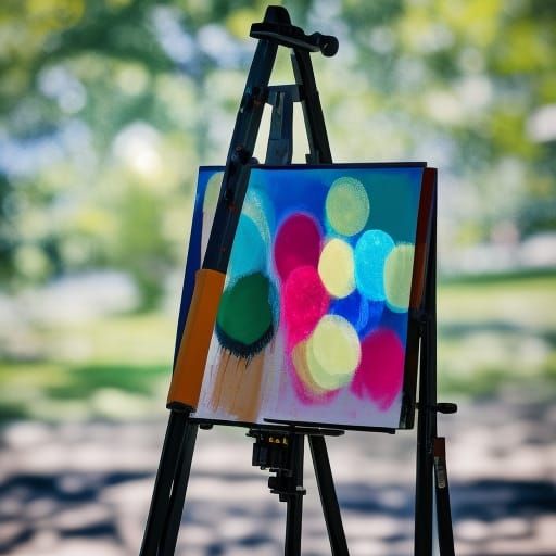 Painting on Easel in Natural Lighting