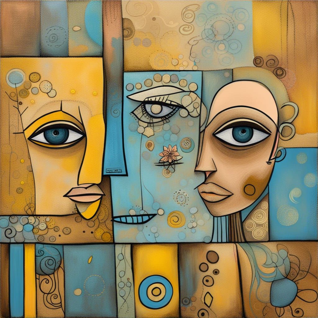 Color Block Impressionist Painting in Crayon Colors