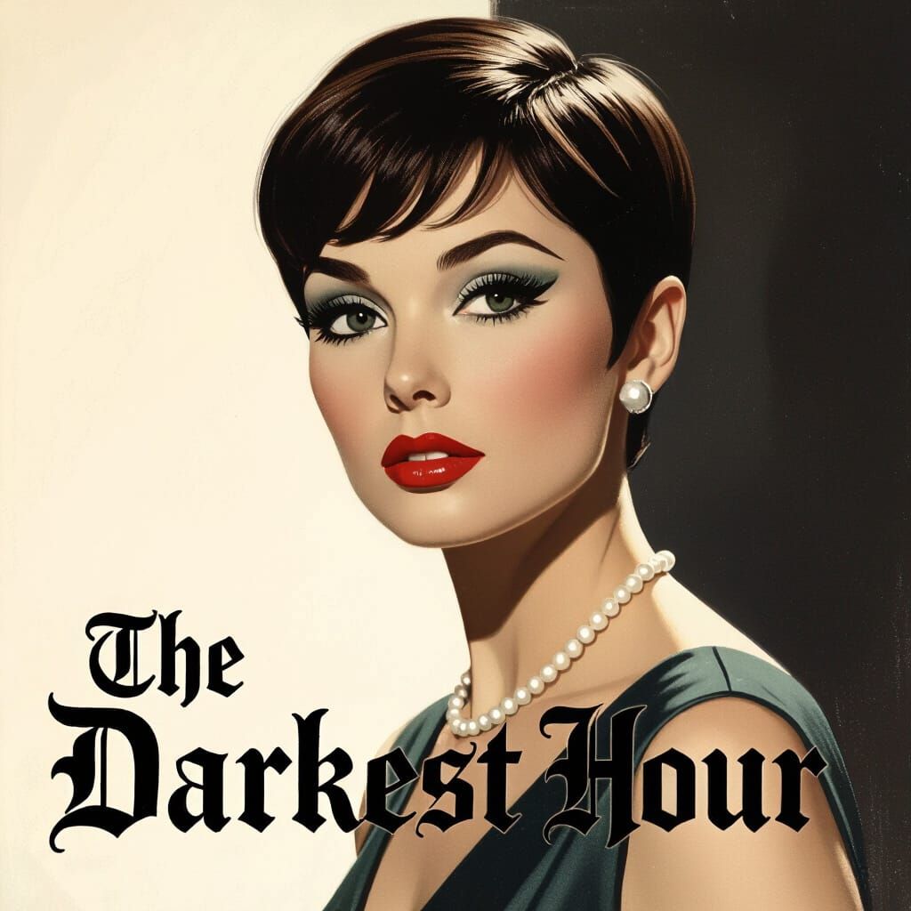 1960s Woman Portrait with Gothic Title Overlay