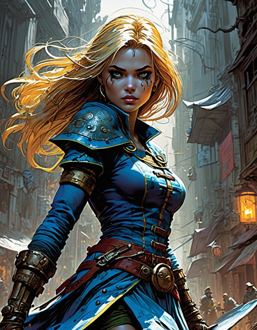 Alice Emerges From Comic Book in Dynamic Splash Art