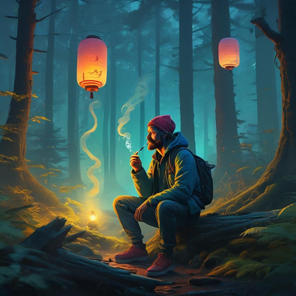 Mystical Forest Smoker: Fantasy Concept Art