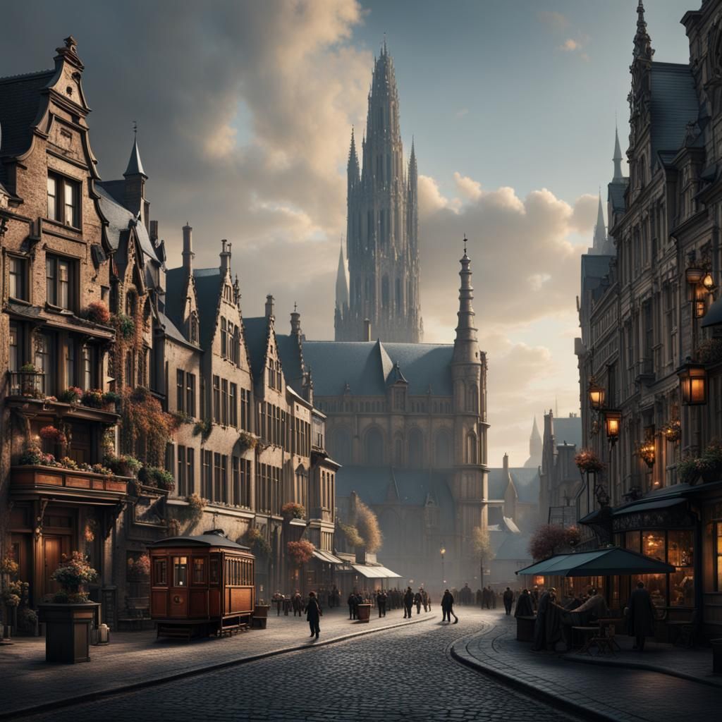 Epic Cinematic Painting of Belgium