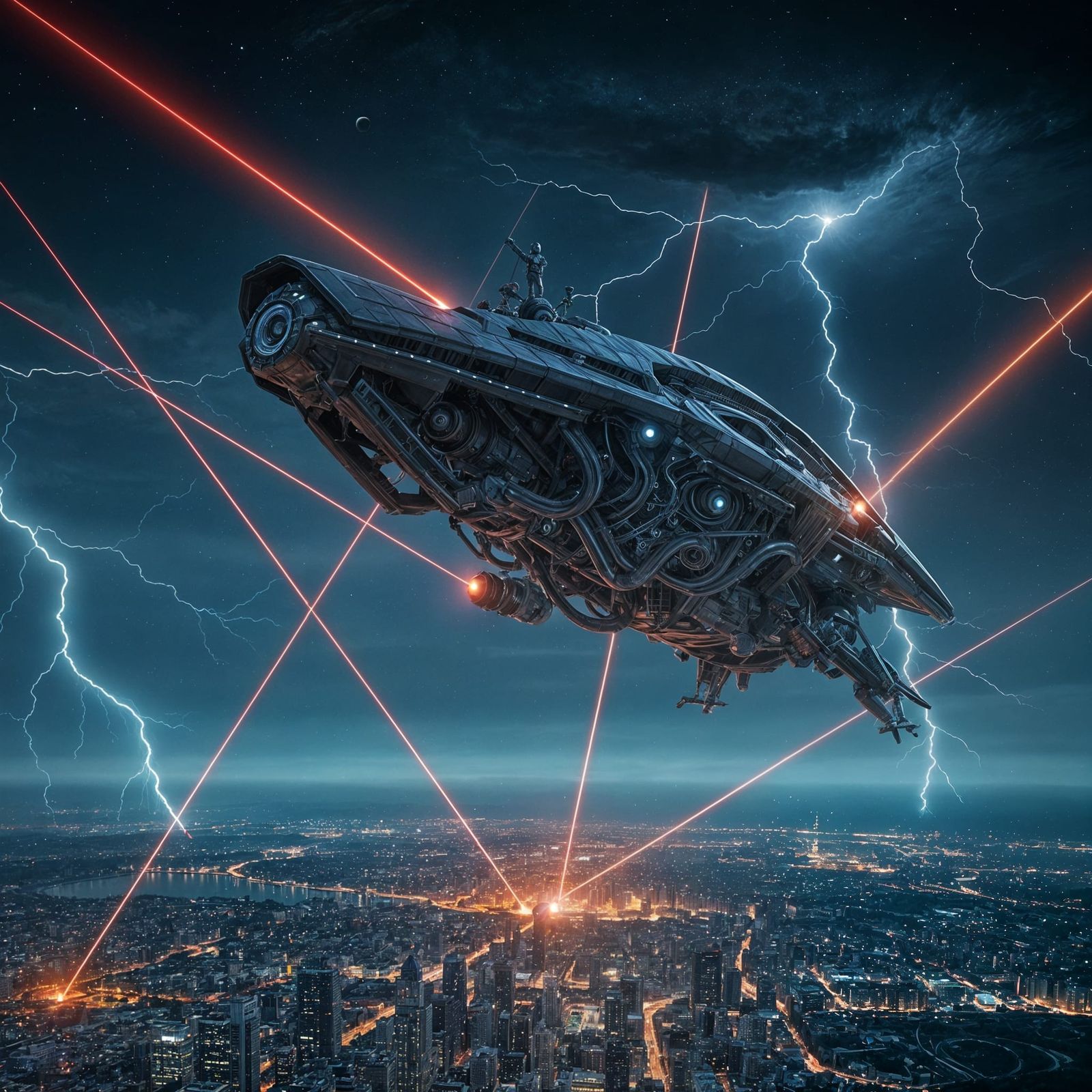 Alien Probe Attacks Earth: A Futuristic Invasion