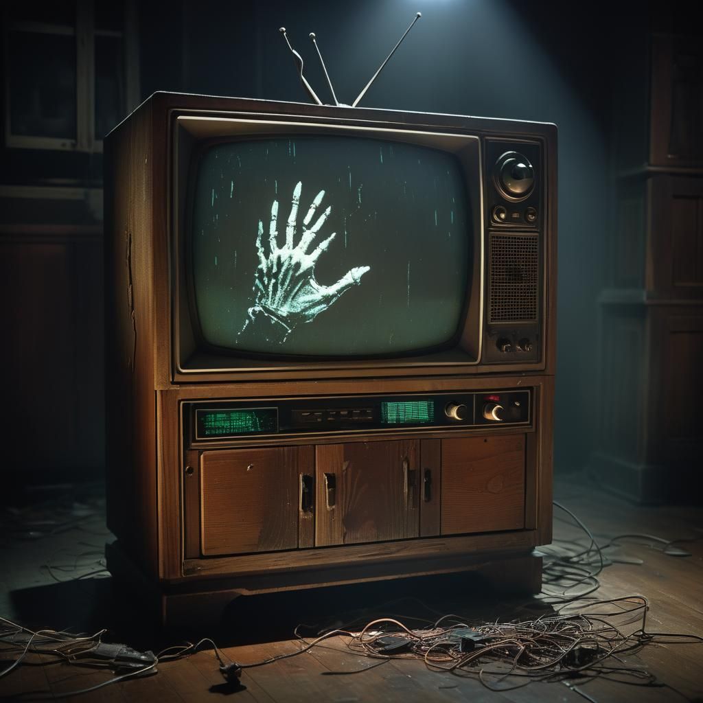 Eerie TV Broadcasts a Shadow Hand in Hyper-Realism