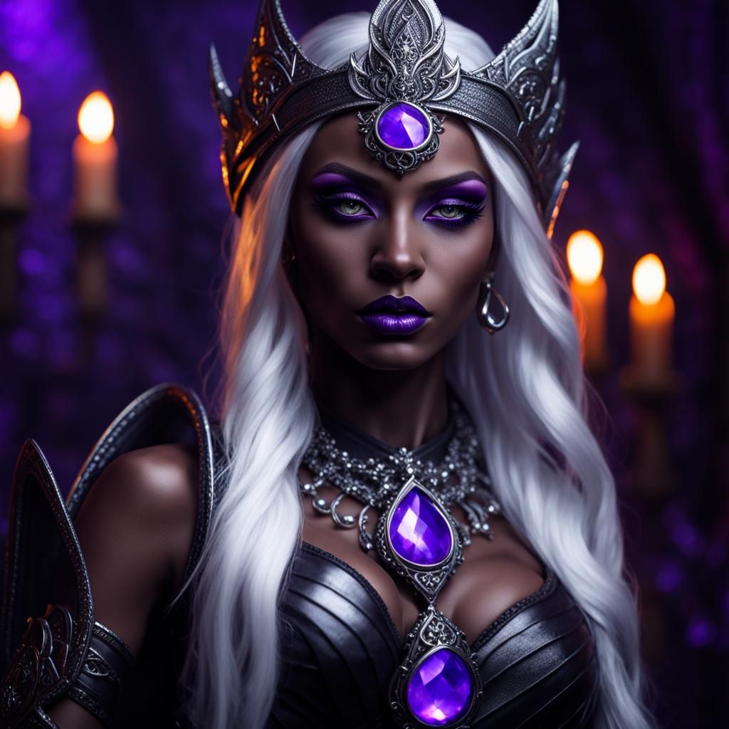 Drow Priestess in Dark Temple: Ultra-Realistic Render