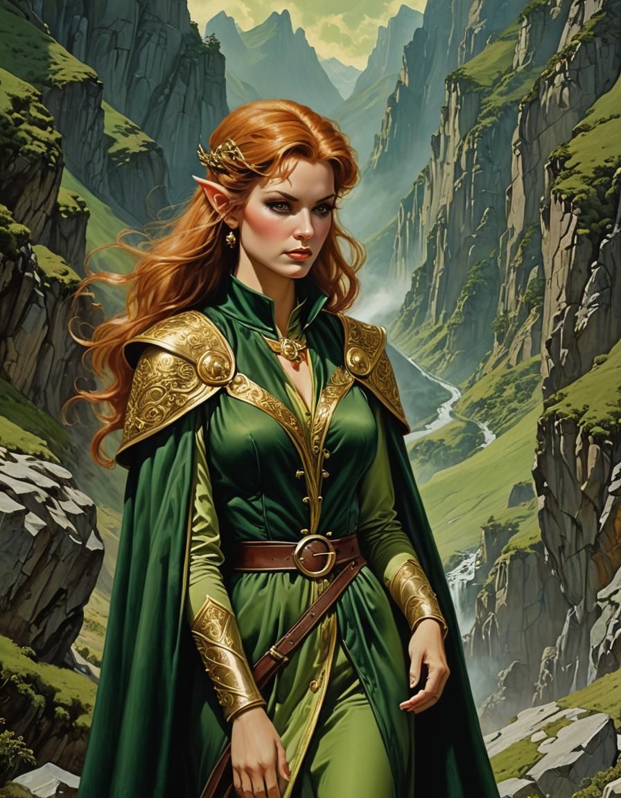 Detailed Elf Wizard Casting Spell, Hyperrealistic Art