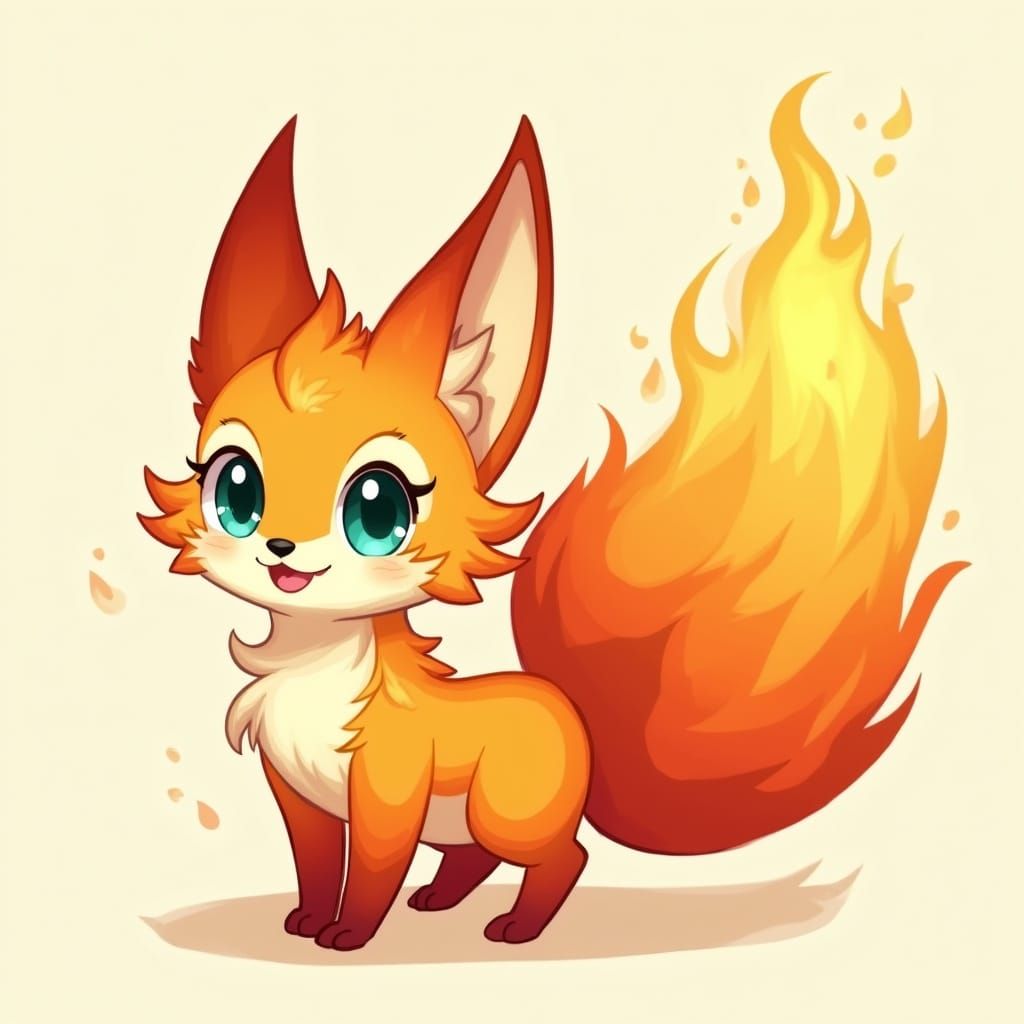 Mystical Fox Spirit in Vibrant Anime Style