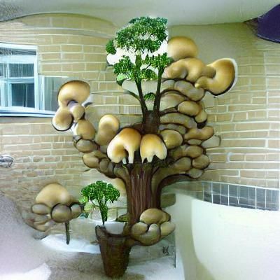 Whimsical Mushroom Tree